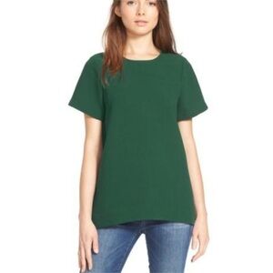 Madewell Crepe High-Low Boxy Short Sleeve Blouse